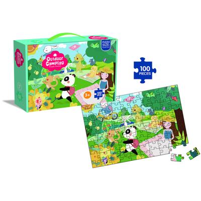 China 100% 2021 Montessori Educatinal Kids Jigsaw Puzzles Fashionable Toys Eco-friendly 100 Pieces Paper Puzzles For Kids for sale