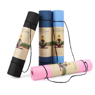 China Yoga Mat With Position Line Tape 6mm 8mm Anti Slip Yoga Mat OEM Gym Exercise Mat Tape for sale