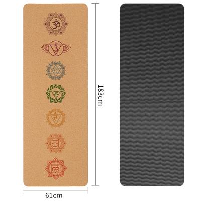 China Yoga Cork Home Workout Mat Custom Logo Yoga Mat With Strap by Cork+TPE 4mm 6mm Esterilla for sale