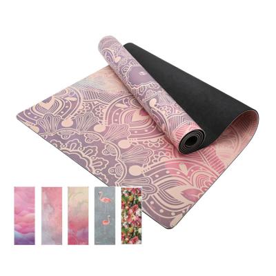 China Fitness Times Printed Rubber Mat Custom Rubber Suede Yoga Mat For Woman From Nature Suede Yoga Mat 1.5mm for sale