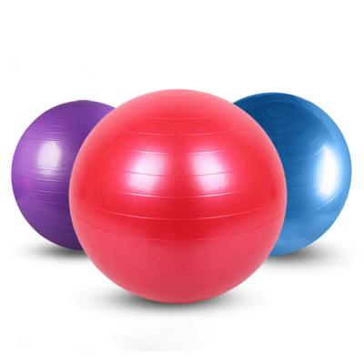 China Amazon Gym Fitness Exercise Ball 2mm Round Thick PVC Anti Burst Yoga Exercise Ball With Foot Pump for sale