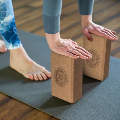 China Yoga Exercise Brick Wholesale Cork Balance Support Yoga Accessory Cork Block Yoga For Exercise Custom Yoga for sale