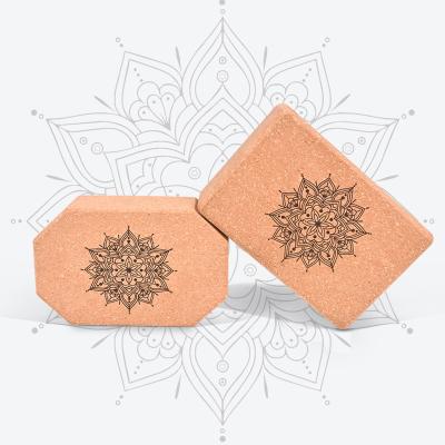 China Exercise Yoga Eco-Friendly Solid Cork Bricks 3' High Density Yoga Cork Bricks With Custom Logo *6' *9' Accessory for sale