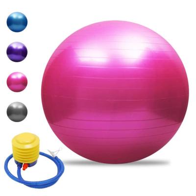 China Around 55cm 65cm PVC Pilates Ball Fitness Indoor Extra Thick Anti Burst Yoga Exercise Ball With Foot Pump for sale