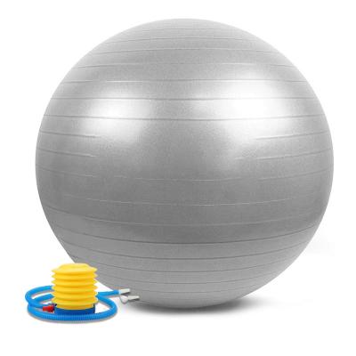 China Extra Thick Amazon Anti-burst Yoga Exercise Ball PVC Yoga Ball 55cm 65cm Round With Foot Pump for sale