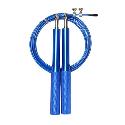 China Aluminum Alloy PVC Wrapped Steel Cable Jump Ropes Non Slip Aluminum Alloy Handle Jump Ropes For Home Exercise for sale