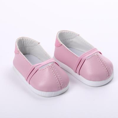 China Cartoon Toy Two Colors Pink and Purple 18 Inch Girl Doll Shoes Flats Doll Dress Matching Shoes for sale