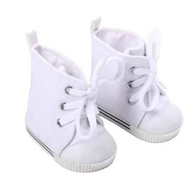 China ecological & 18 inch handmade black and white doll shoes canvas tennis shoes doll shoes boots for sale