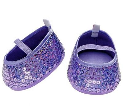 China Plush Toy Shoes Free Customize Purple Cute Teddy Bear Doll Shoes Play Shoes for sale