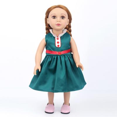 China stuffed & Plush Toy 18 Inch Doll Dark Green Dress Doll Clothes Fit For American Girl Doll for sale