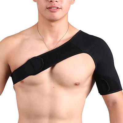 China Customized Protector Black Logo Shoulder Support Brace Sports Fitness Shoulder Protector Protective Adjustable Right/left for sale