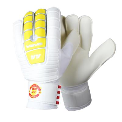 China Durable Non Slip Professional Latex Soccer Goalkeeper Gloves Finger Protection for sale