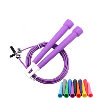 China Can be disassembled to adjust length workout use long to handle skipping rope steel wire handle plastic jump rope for sale