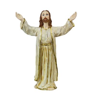 China Catholic White Easter Painting Crafts Jesus Statue Of Jesus Portrait Home Decoration Resin Clothing Gifts Europe And American Religious Hand for sale