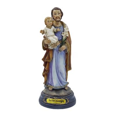 China Europe and American Western St Joseph Religious Figure Resin Statue Holding Baby Statues Churches Saint Joseph Decorations Gifts Crafts for sale