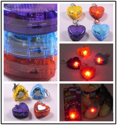 China heart shape led pet in tag for sale