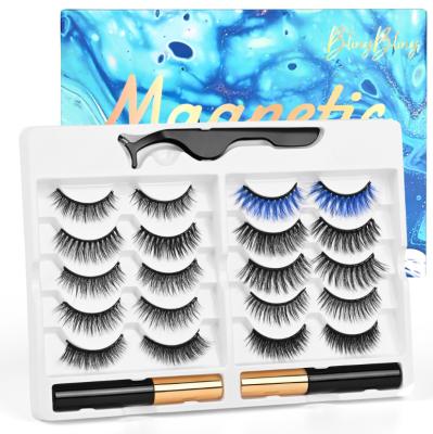 China Magnetic False Eyelashes Tweezers Set Long Look Lashes False Eyelashes Natural Magnetic Magnetic Liquid Eyeliner Lashes for sale