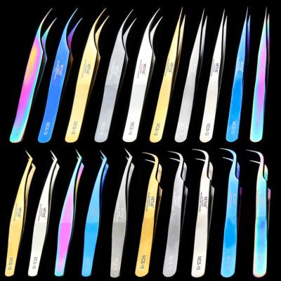 China Eyelash Extension Tweezers Glow To Color Eyelash Tweezers With Logo Eyelash Extension Tweezers Custom Made for sale