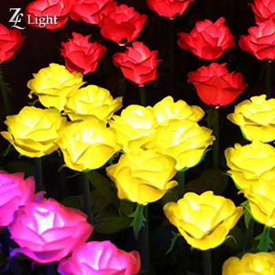 China Can Customize Roses To Landscape Path Park Lights Flower Rose Tulip Flower Lamp Courtyard Led Artificial Flowers Lights For Garden Landscape for sale