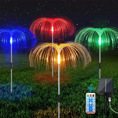 China Any Size Can Be Customized Solar Garden Lights Outdoor Flowers Lamp Landscape Light Fiber Optic Jellyfish Led Lights Plug-in Lawn for sale