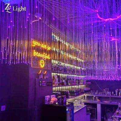 China Can be customized to any size and pattern Twinkle Star Ceiling Kits Amki 16w Rgbw Fiber Optic Curtain Light Kit, Flash P for sale