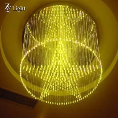 China Can Be Customized To Any Size And Any Pattern Customized Modern Hotel Crystal LED Fiber Optic Chandelier Lighting For Restaurant for sale