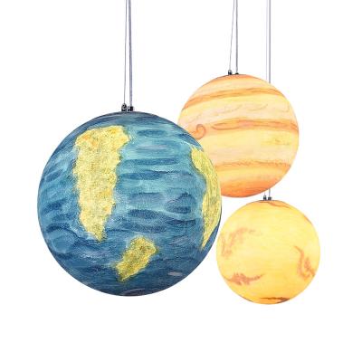 China Creative Eight Planets Ball Lamp Moon Chandelier Hanging Inflatable Planet Balls For Shopping Mall Kindergarten Playground for sale