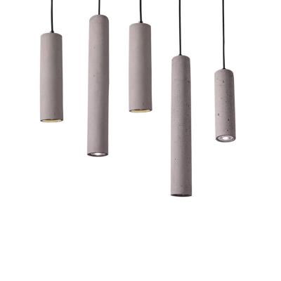 China The length of the hanging wire can be adjusted creative chandelier Nordic industrial bar cement loft style strip lights long chandelier for restaurant bedroom for sale