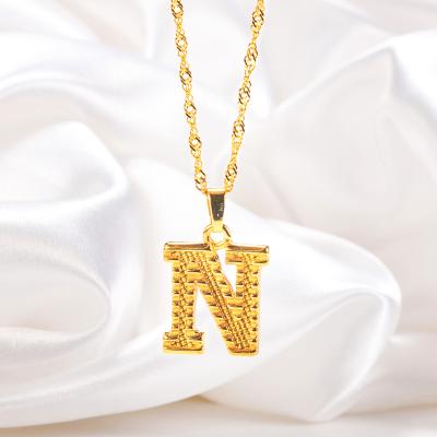 China Punk Customize Hot Sale Letter Stainless Steel Gold Plated 26 Letter Initial Necklace Jewelry For Women for sale