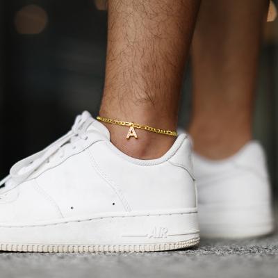 China New FASHIONABLE 18K Real Gold Plated Rhinestone Crystal Alphabet Letter Anklet Jewelry A-Z Ankle Bracelet 26 Letter Anklet for sale