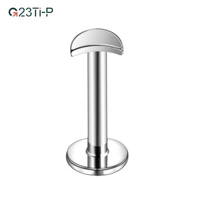 China CLASSIC Titanium Hypoallergenic Stud Helix Tragus Lip Labret Shape Moon G23 Piercing Jewelry for sale