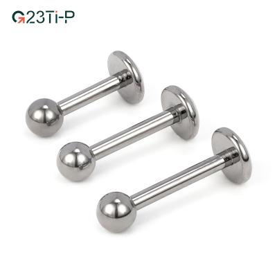 China Sale FASHIONABLE Titanium Whole G23 Curved Stem Labret Monroe Lip Ring Tragus Helix Earring Lower External Threaded Piercing Jewelry for sale