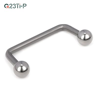 China FASHIONABLE G23 Titanium Face Jewelry Staples Shape Rod Barbell Ball Bling Top Dermal Piercing Jewelry for sale