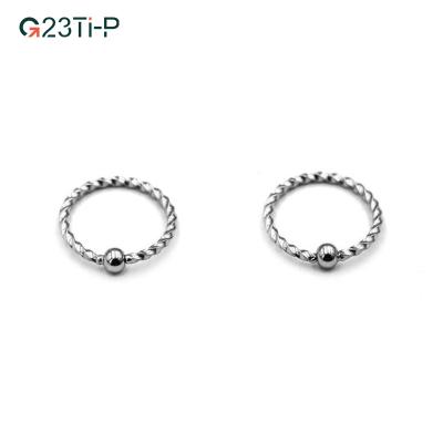 China Latest Fashion Hinged FASHION G23 Segment Titanium Nose Rings Helix Piercing Titanium Nose Studs Body Jewelry for sale