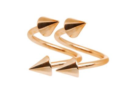 China FASHIONABLE G23 twist barbell eyebrow s-shaped ring exaggerate titanium piercing jewelry tongue rings for sale