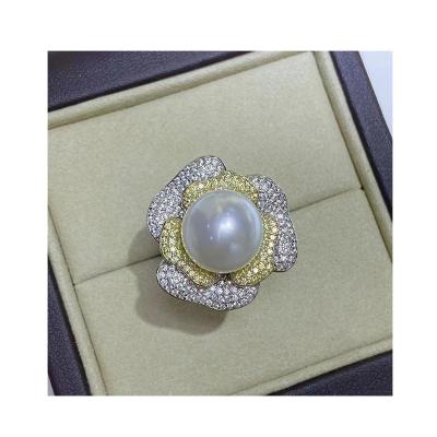 China TRENDY Fashion Pearl Rings Open Unique High Quality 925 Silver Natural Freshwater Pearl Ring for sale