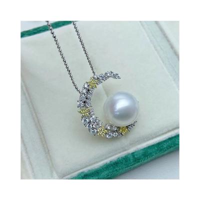 China Other Court Style Personality Trendy Natural Freshwater Pearl 925 Silver Vintage Pendant Necklace for sale