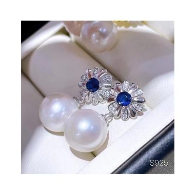 China FASHIONABLE ladies premium flower temperament pearl earrings S925 silver natural freshwater earrings for sale