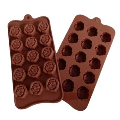 China Diy Tools Rose Shaped Candy Mold Candy Silicon Mold Viable Baking Chocolates for sale