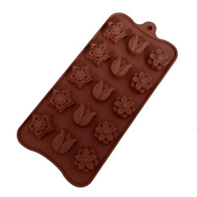 China Viable DIY Tools Flower Shaped Silicone Jelly Candy Mold Candy Bar Chocolate Silicone Baking Mold for sale