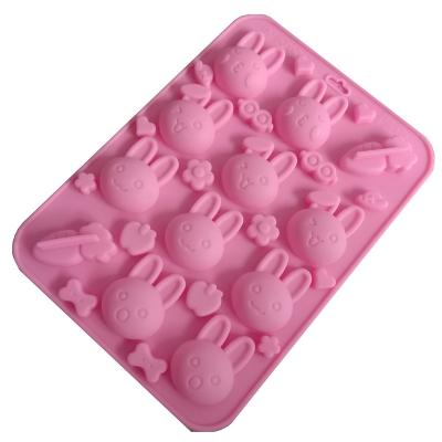 China Viable Handmade BPA Free Rabbit Design Silicone Jelly Candy Mold Chocolate Silicone Mold for sale