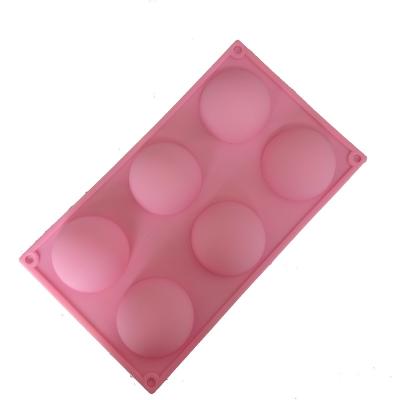 China Sustainable DIY Baking Tools 6 Holes Semi-Sphere Ice Cream Silicone Jelly Candy Mold Chocolate Molds Silicone for sale