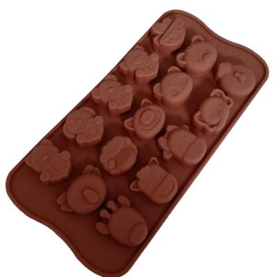 China Food Grade Design Silicone Jelly Candy Mold Candy Bar Viable Animal Chocolate Silicone Mold for sale