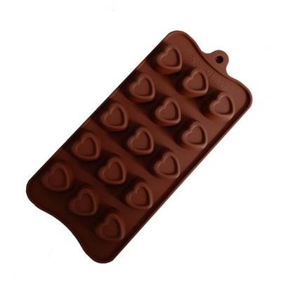 China Viable Food Grade 15 Cavities Heart Shaped Silicone Jelly Candy Mold Candy Bar Silicone Chocolate Molds. for sale