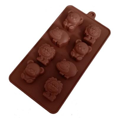 China Sustainable DIY Baking Tools 8 Cavities Animal Shaped Cake Decoration Tools Sweet Jelly Mold Chocolate Molds Silicone for sale