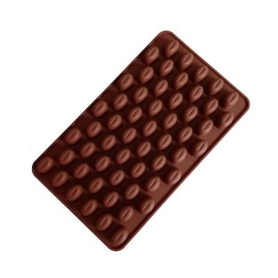 China Sustainable DIY Baking Tools 55 Holes Silicone 3d Coffee Bean Jelly Candy Mold Silicone Chocolate Molds. for sale