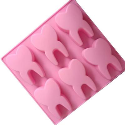 China Sustainable Handmade Diy Baking Tools Wholesale Custom Tooth Shaped Silicone Cake Mold Trays Cake Silicone Mold for sale