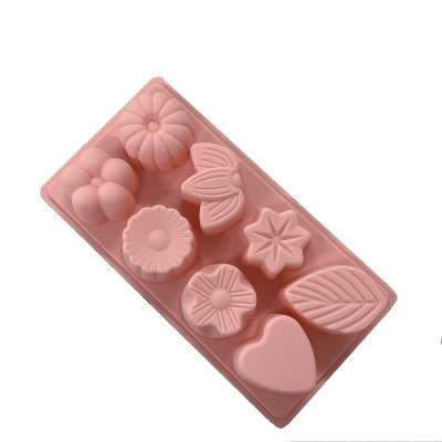 China Sustainable Handmade Diy Baking Tools Flower Shaped Silicon Cake Molds 3d Jelly Mold Trays for sale