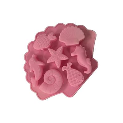 China Viable Wholesale Sea Animals Designs DIY Cake Decorating Cake Silicone Mold Baking With Customized Color for sale