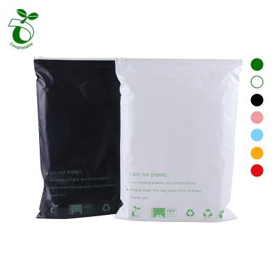 China Waterproof Custom Logo Biodegradable PLA Shipping (Ziplock) Zipper Garment Bag Bags White Black Green Garment Packaging Zipper Bag for sale